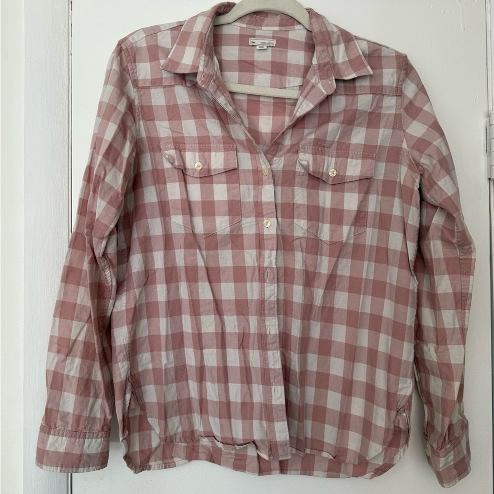 GAP Pink Plaid Button Down Shirt